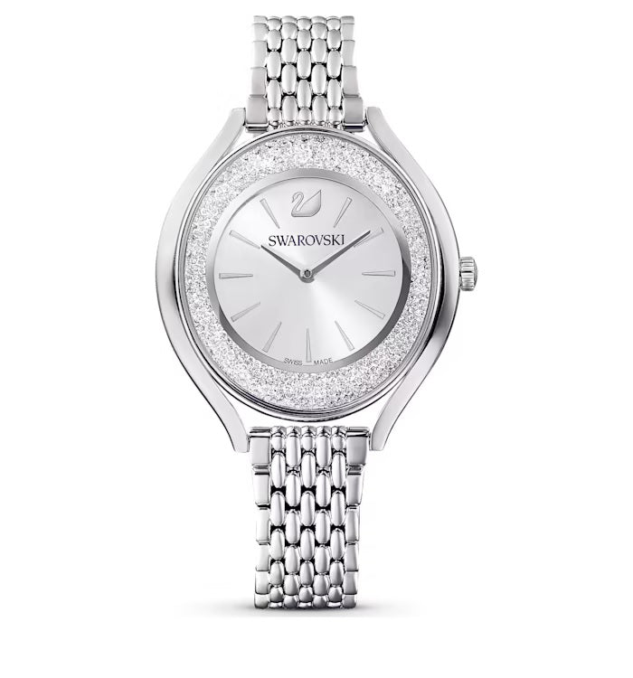 Swarovski Crystalline Aura watch Metal bracelet, Silver Tone, Stainless steel.