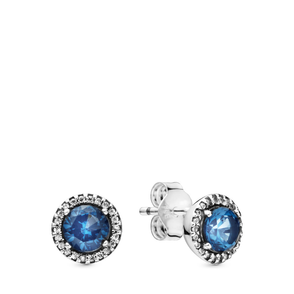 FINAL SALE - Blue Round Sparkle Stud Earrings