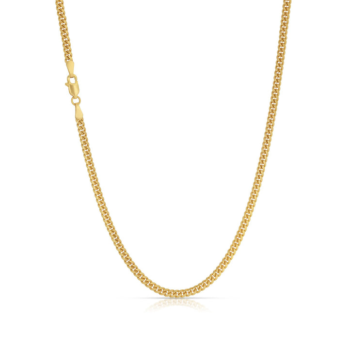 Sterling Silver Gold Vermeil 22" 4.2mm Miami Cuban Link Chain.