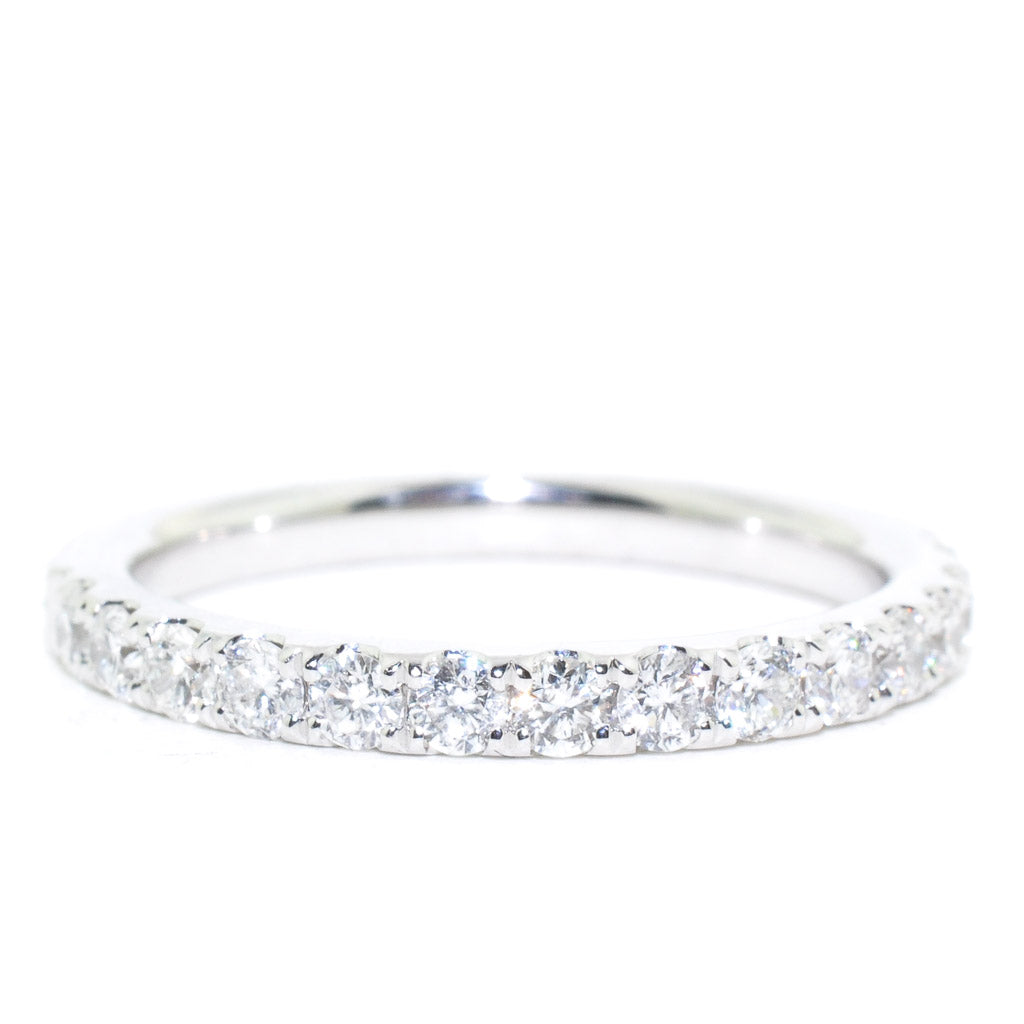 14KT White Gold 0.55CTW Diamond Wedding Band.