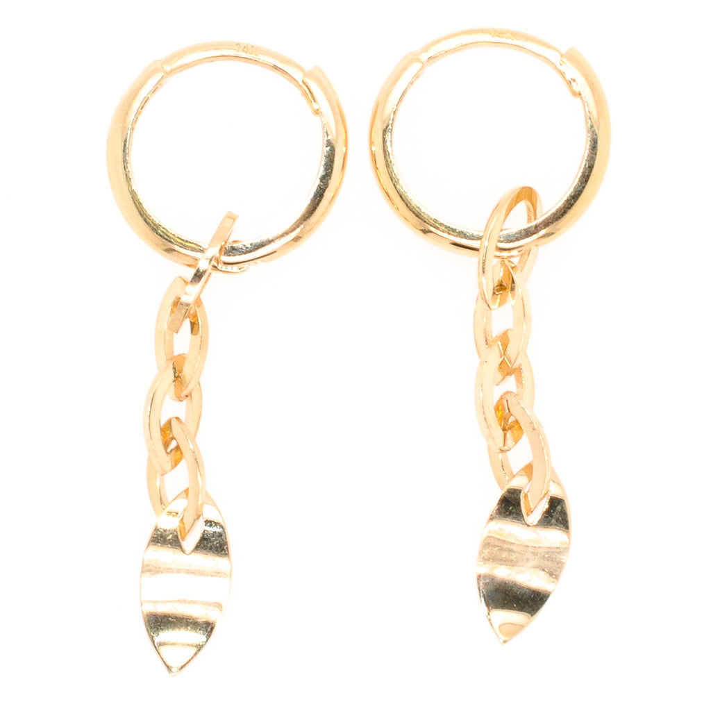 Belle & Jules 14 Karat Yellow Gold Dangle Earrings.