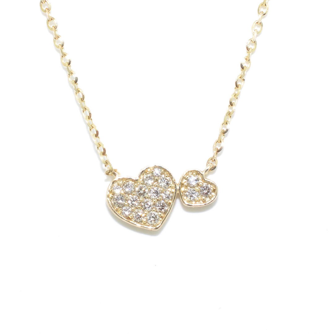 14KT Yellow Gold 18"  0.10CTW Diamond Heart Necklace.