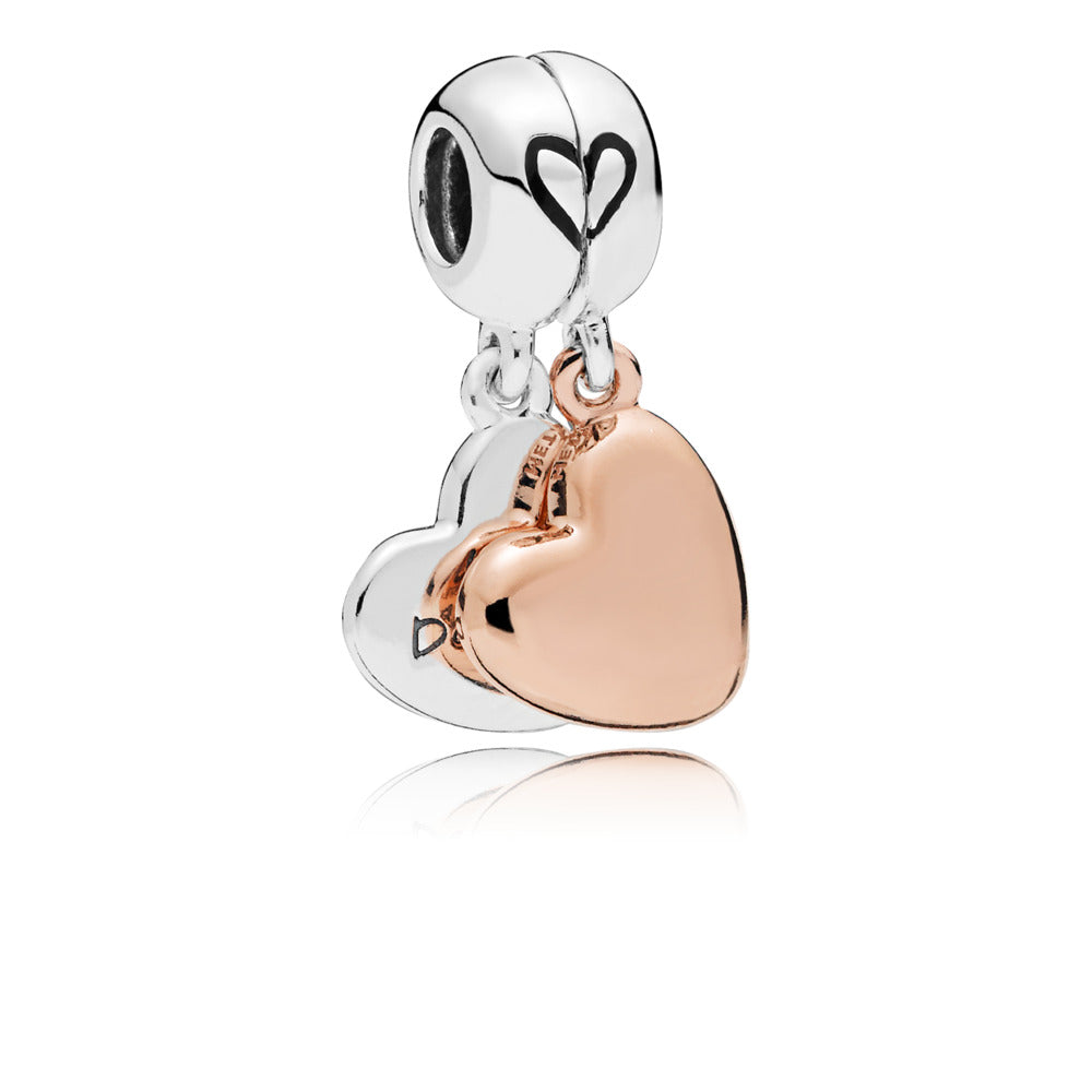 Mother &amp; Daughter Heart Split Dangle Charm