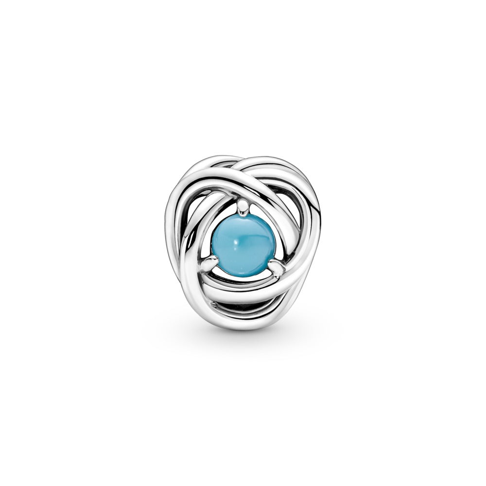 December Turquoise Blue Eternity Circle Charm