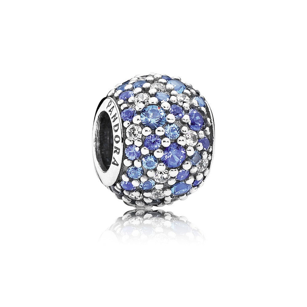 sky mosaic pav?, mixed blue crystals &amp; clear cz