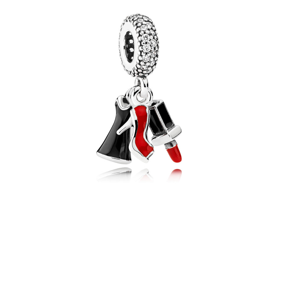 Stiletto, Dress, &amp; Lipstick Dangle Charm