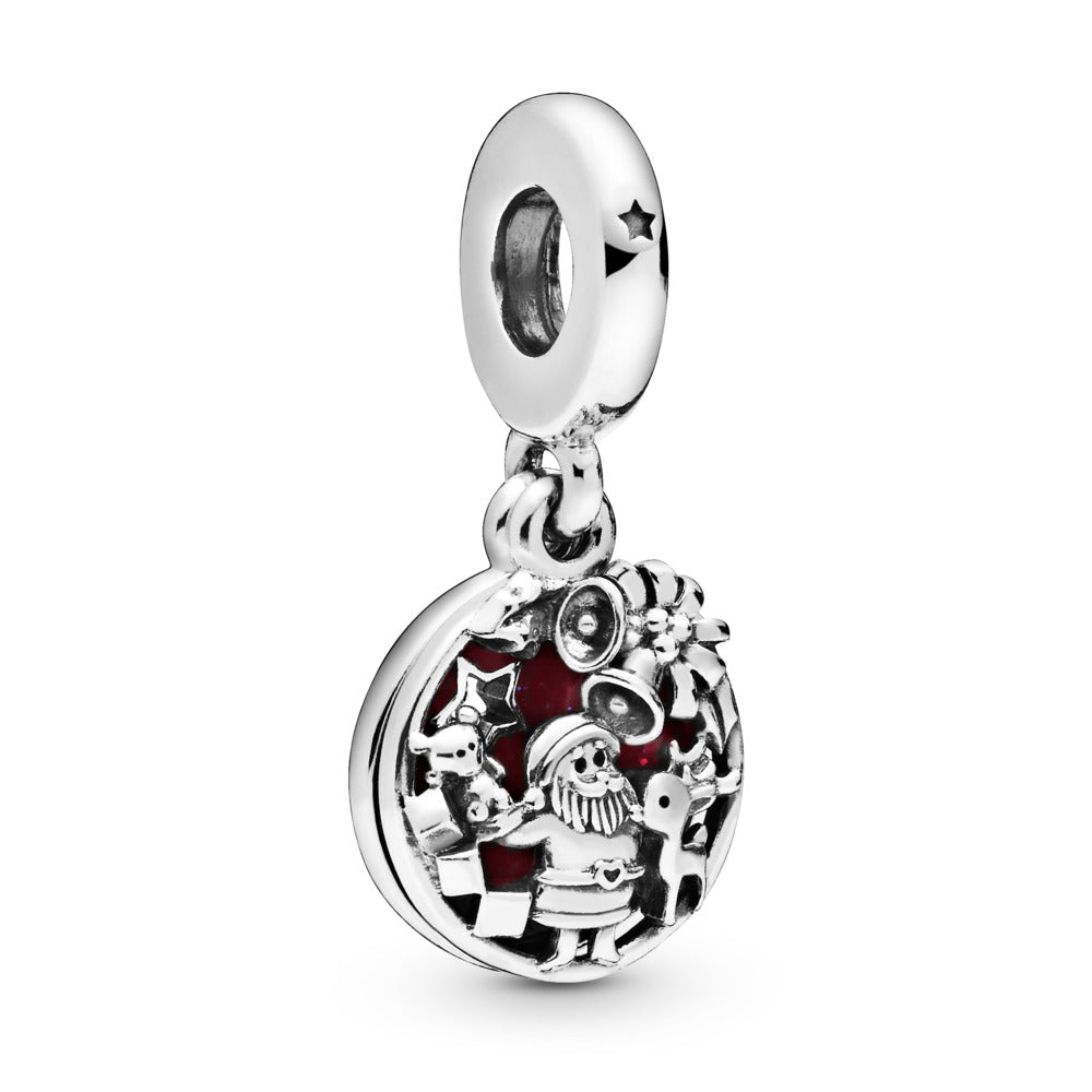 Pandora Santa Love Peace Joy, Burgundy Enamel