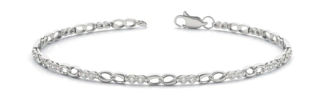 Graziella Originlas 10KT White Gold 7.5" 0.14CTW SI G-H Colour Diamond Infinity Bracelet.