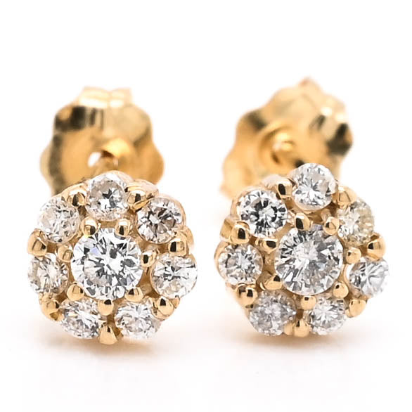Graziella Originals 14KT Yellow Gold 0.30 CTW Stud Style Post Backing Diamond Earrings