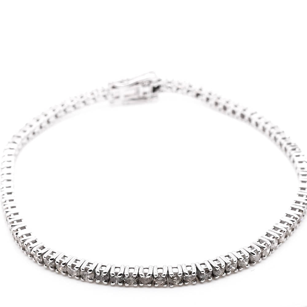 14Kt White gold 7.5" 3.00CTW Si G-H Colour Diamond Tennis Bracelet.