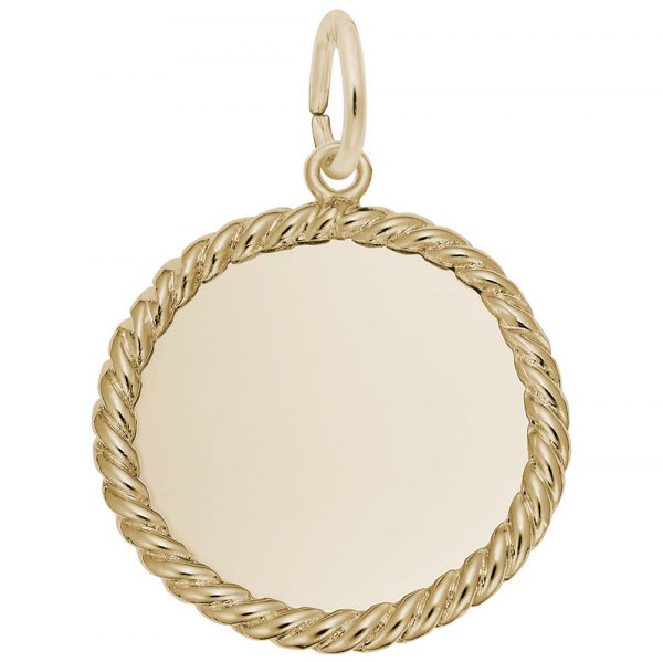 Extra Small Rope Disc Charm
Style 8178
10K YELLOW GOLD 

Engrave S