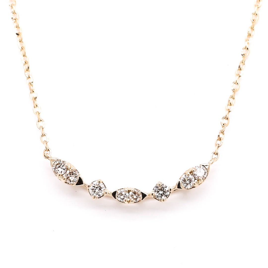 14KT Yellow Gold 18" 0.13CTW Diamond Necklace.
