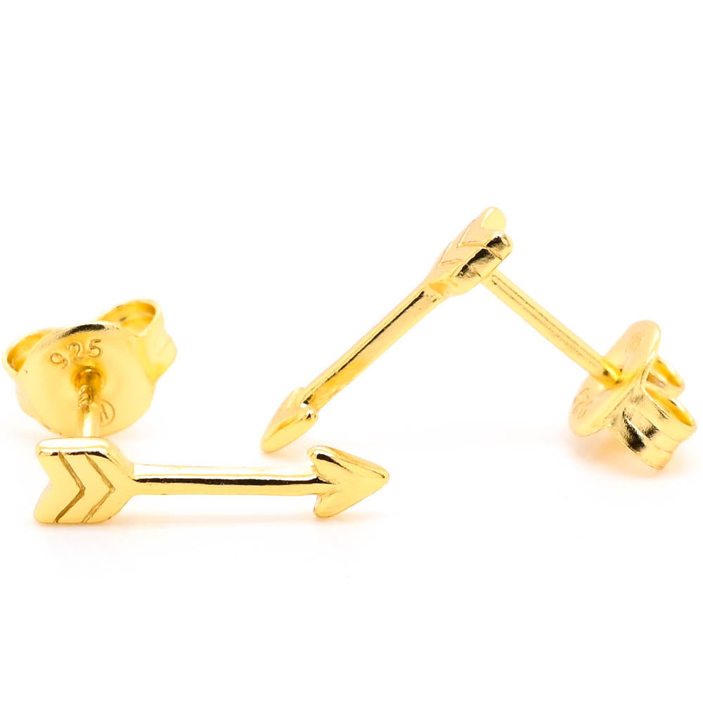 Graziella Sterling Silver Arrow of Love Stud Earrings.