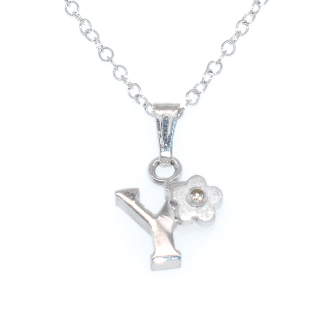 Sterling Silver and Diamond "Y" Necklace.