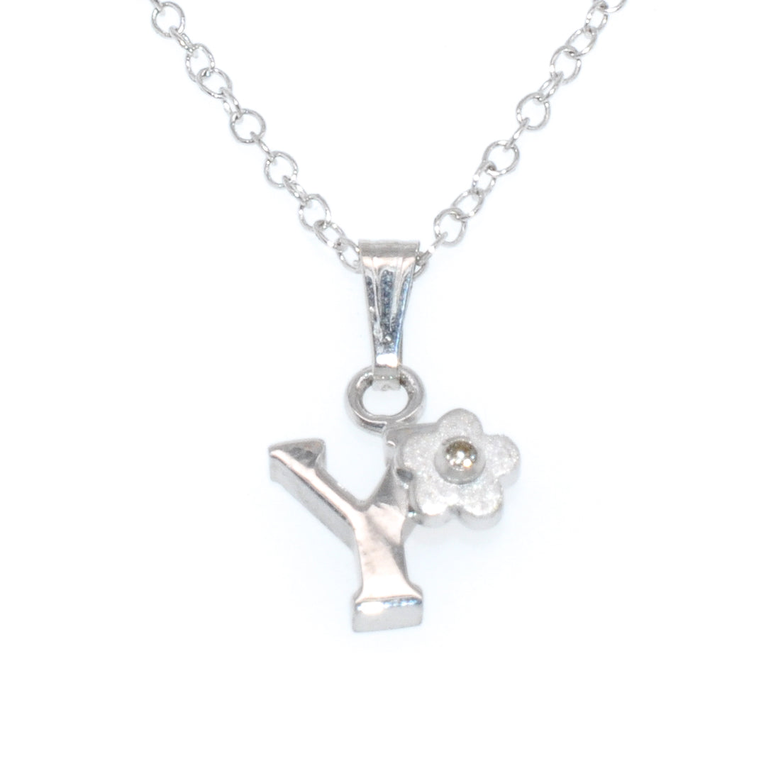 Sterling Silver and Diamond "W" Necklace.