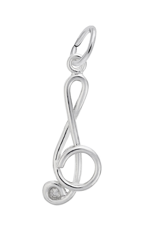 Rembrandt Sterling Silver Treble Clef Large Charm.