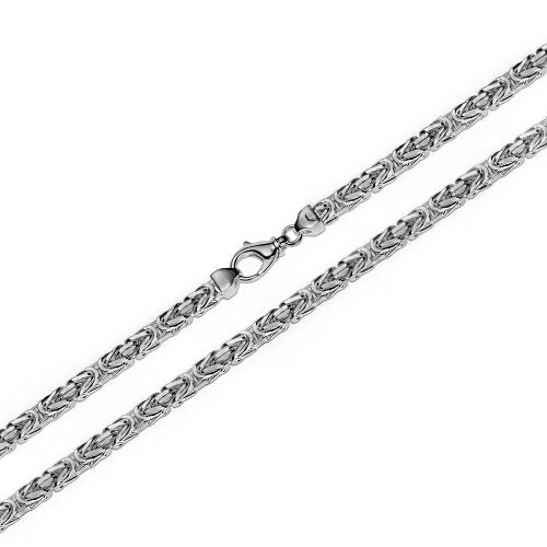 Sterling Silver 22" 4.4mm Fancy Byzantine Chain.