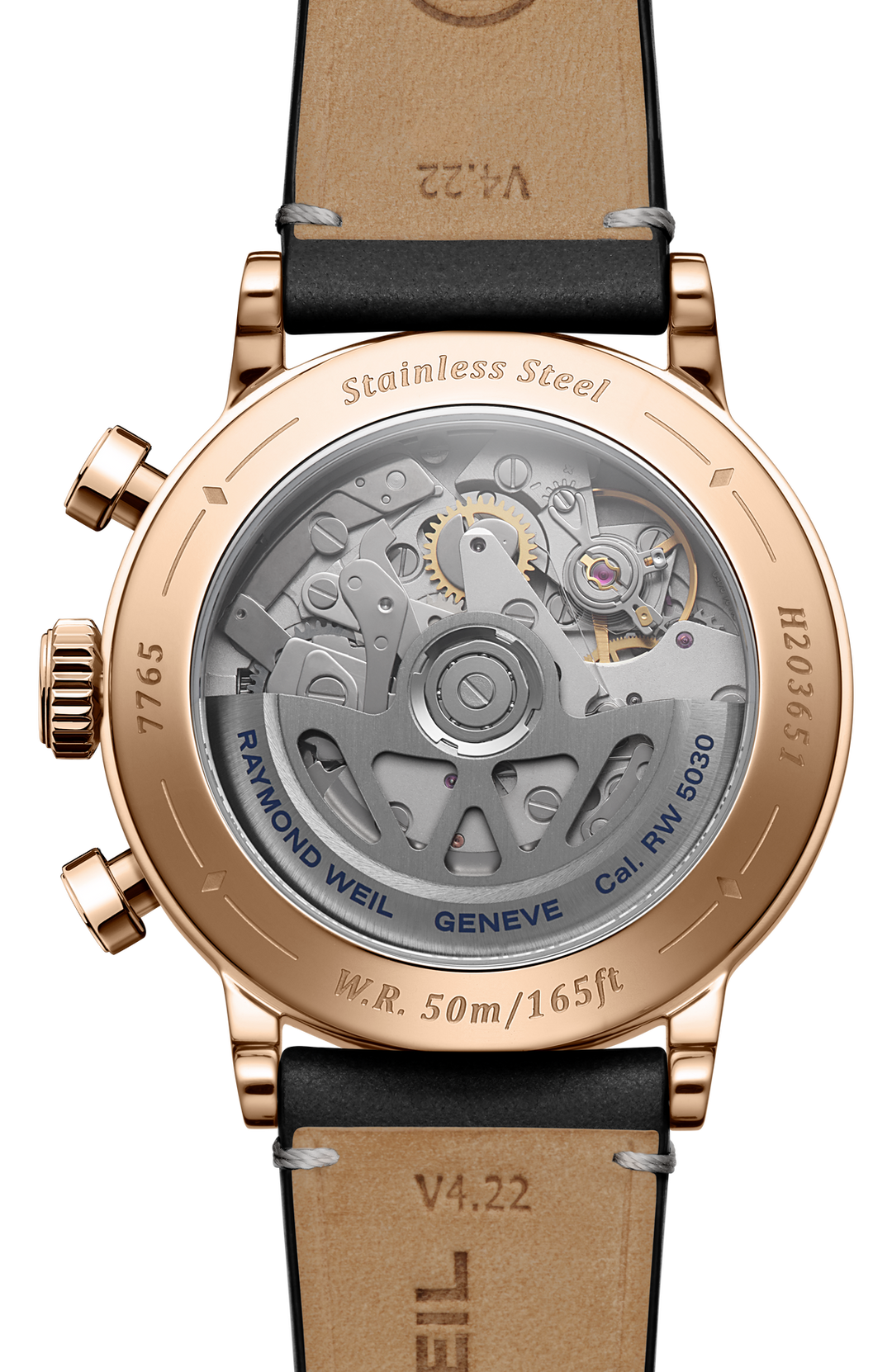 Rayond Weil Millesime Automatic Tri-Compax Chronograph Black Sector Dial 39mm Watch. 7765-PC5-20631