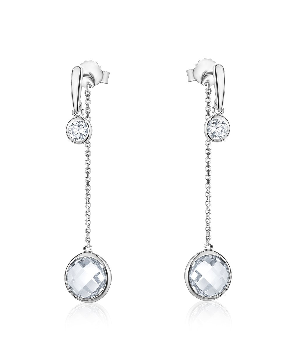 Larus sterling silver C.Z Drop Earrings.