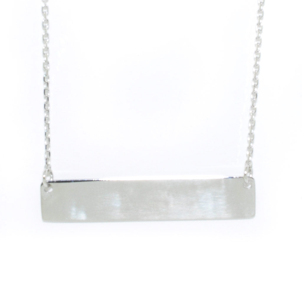 Bella & Jules 14KT White Gold 18" Horizontal Bar Necklace.