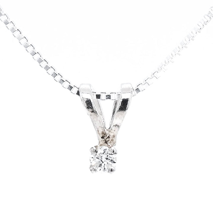 Sterling Silver 18" 0.05CT Diamond Solitaire Necklace