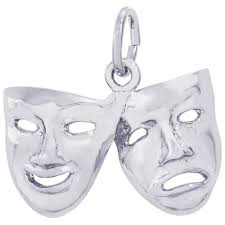 Rembrandt Sterling Silver Comedy & Tragedy Charm.