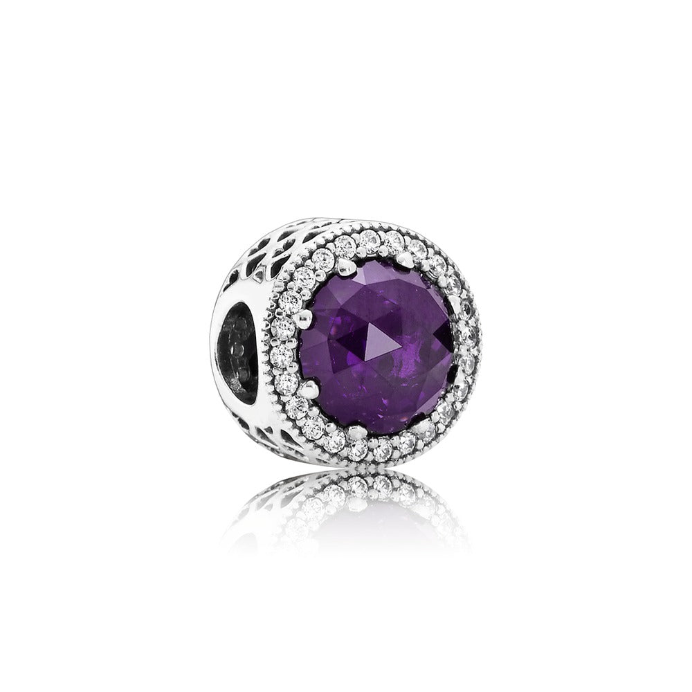 Radiant Hearts, Royal Purple Crystal & Clear CZ