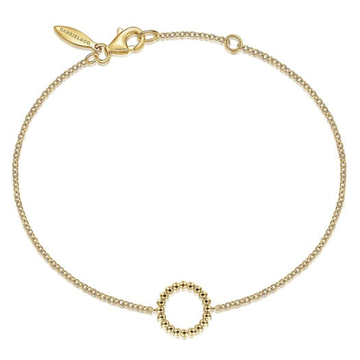 14KT Yellow Gold 7" Bujukan Circle Chain Bracelet