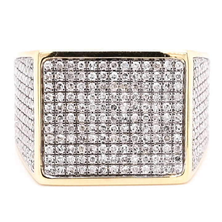 10KT Yellow Gold 1.38CTW Diamond Mens Ring.