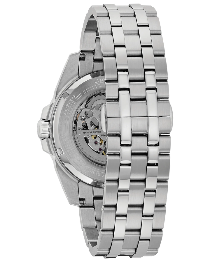 Bulova Sutton 43mm Automatic Watch. 96A187
Silver/Steel