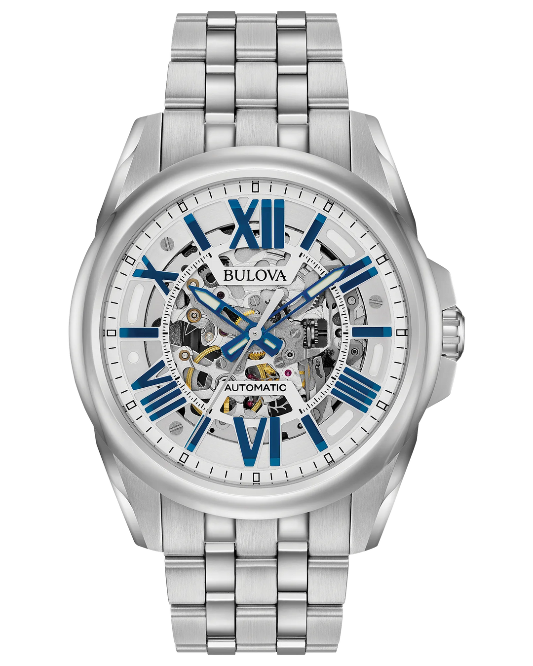 Bulova Sutton 43mm Automatic Watch. 96A187
Silver/Steel