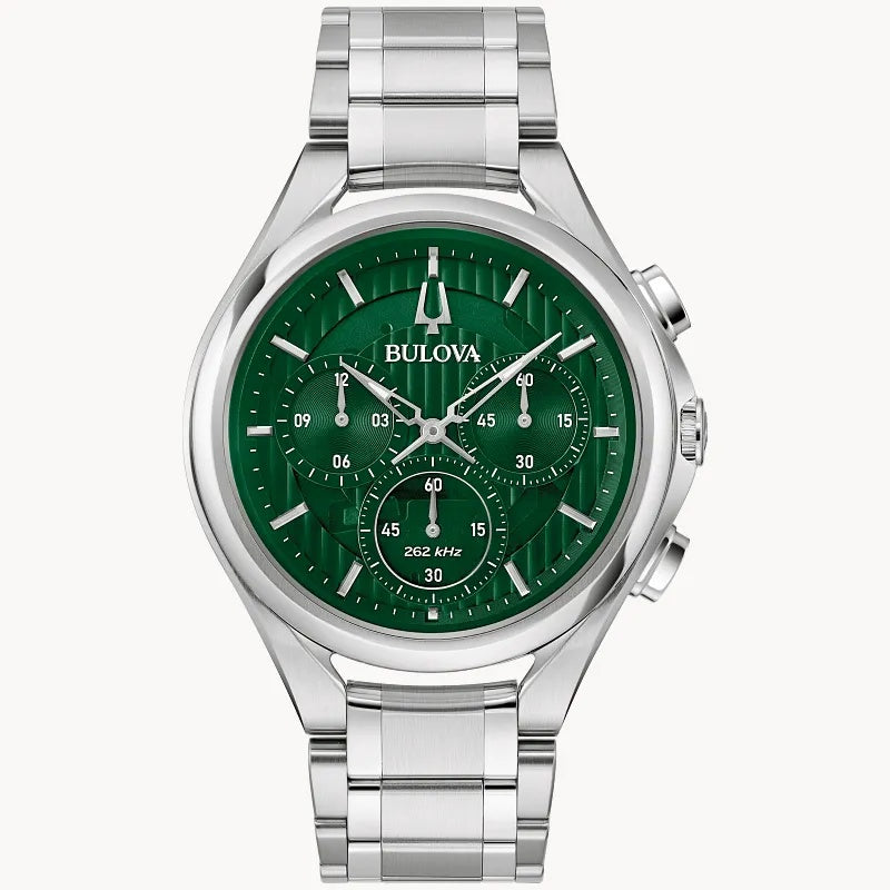 Bulova Curve 44mm Automatic Chronograph Watch. 96A297.