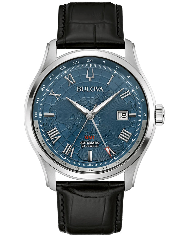 Bulova Wilton GMT 43mm Automatic Watch. 96B365