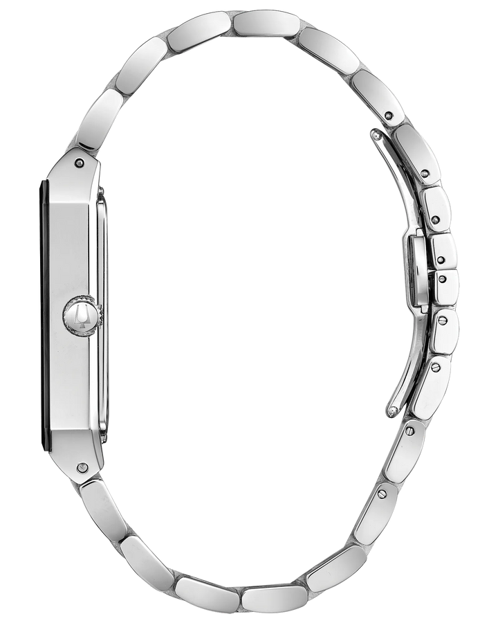 Bulova Quadra 30.5MM Quartz Watch. 96D145

Steel/Black/Diamonds