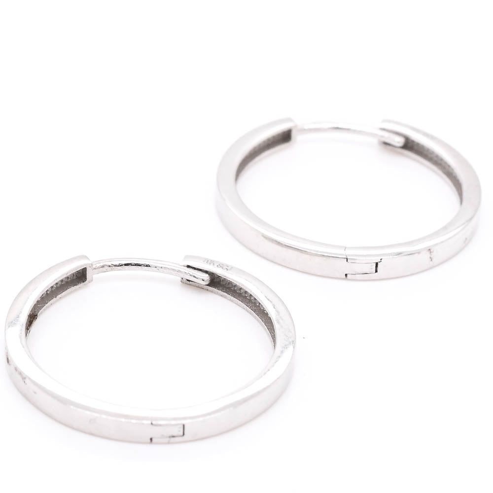 10KT White Gold 18.5mm Huggie Earrings.