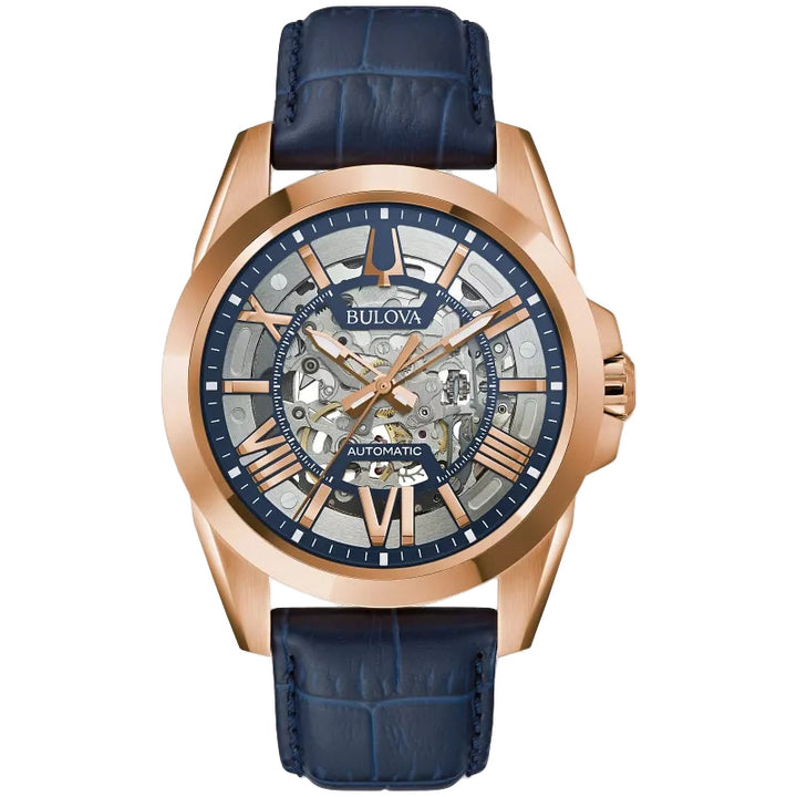 Bulova Sutton 43MM 3 Hands Automatic skeleton Watch. 97A161