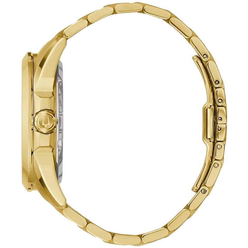 Bulova Sutton Gold Tone 43mm Automatic Watch 97A162