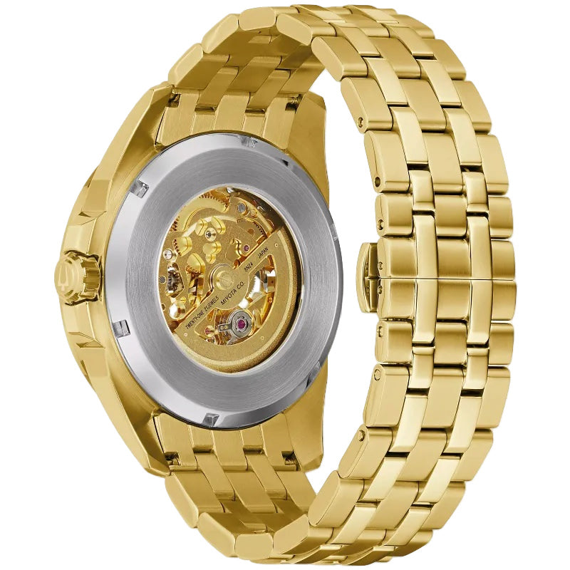 Bulova Sutton Gold Tone 43mm Automatic Watch 97A162