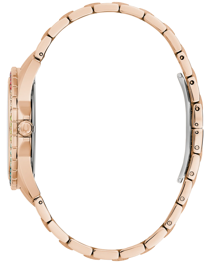Bulova Phantom 40mm Quartz Watch. 97A180

teel Rose tone/Black