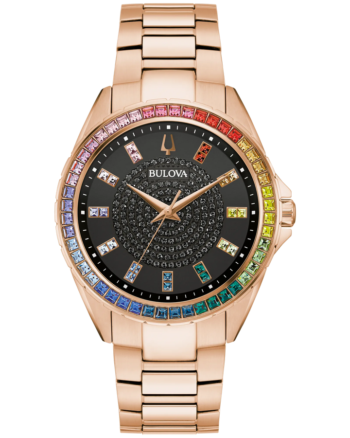 Bulova Phantom 40mm Quartz Watch. 97A180

teel Rose tone/Black