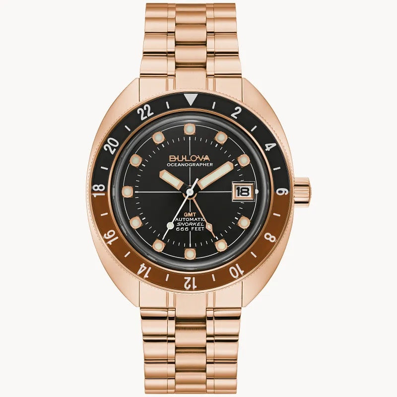 Bulova Oceanographer GMT 41mm Automatic Watch. 97B215