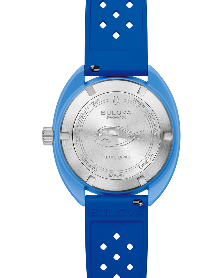 Bulova Snorkel Blue Tang Fish 41mm Quartz Watch. 98B445