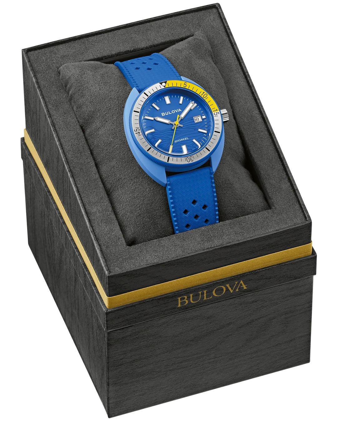 Bulova Snorkle Blue Tang Fish 41mm Quartz Watch. 98B445