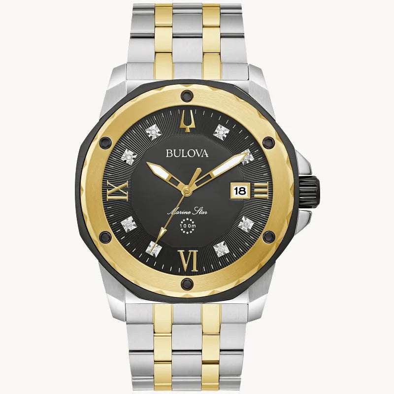 Bulova MArine Star Diamond 44MM Quartz Watch. 98D175