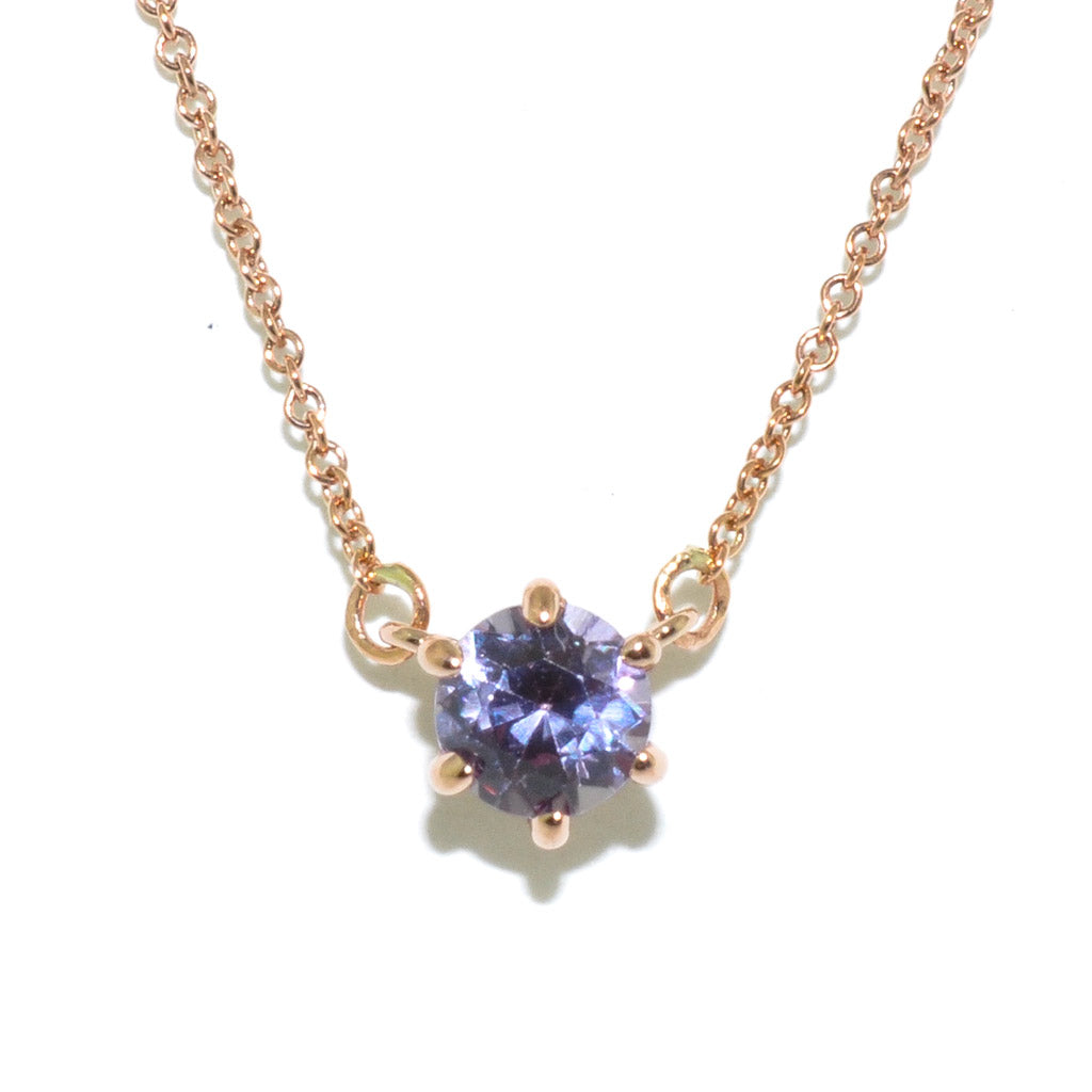 10KT Rose Gold 18"  4.5MM Simulated Alexandrite Necklace.