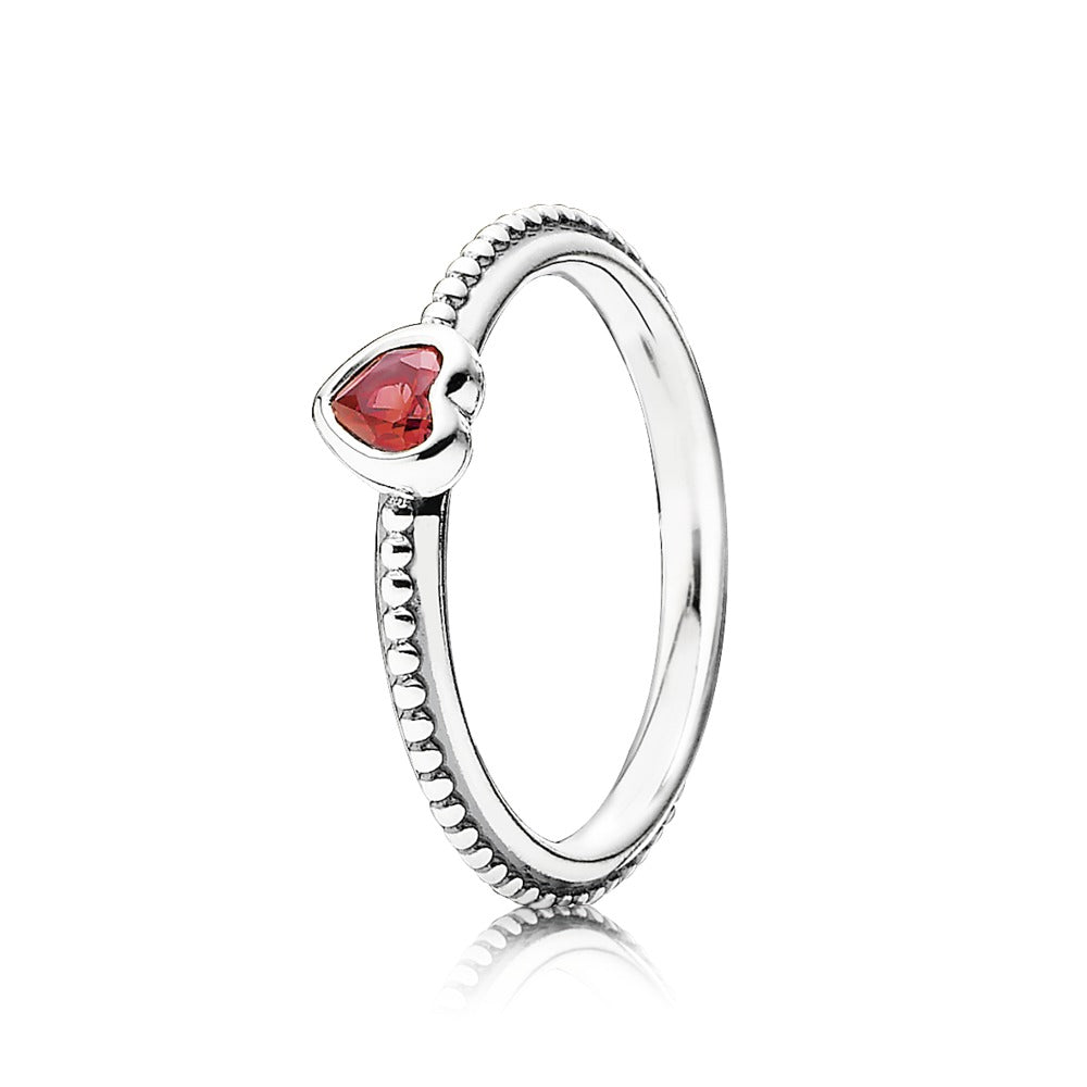 graziella Red Heart Beaded Ring