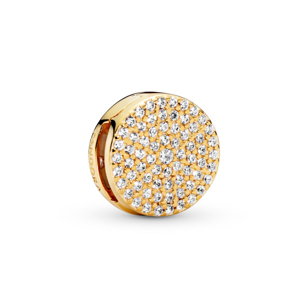 Round PaveClip Charm