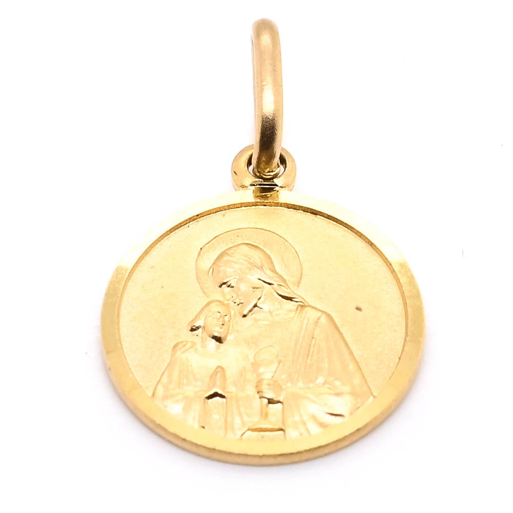 10KT Yellow Gold 14mm Communion Pendant.