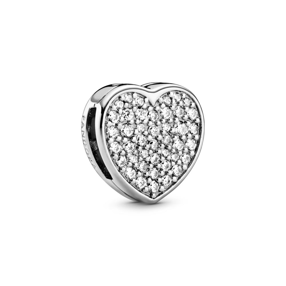 Pandora Pave Heart Clip Charm