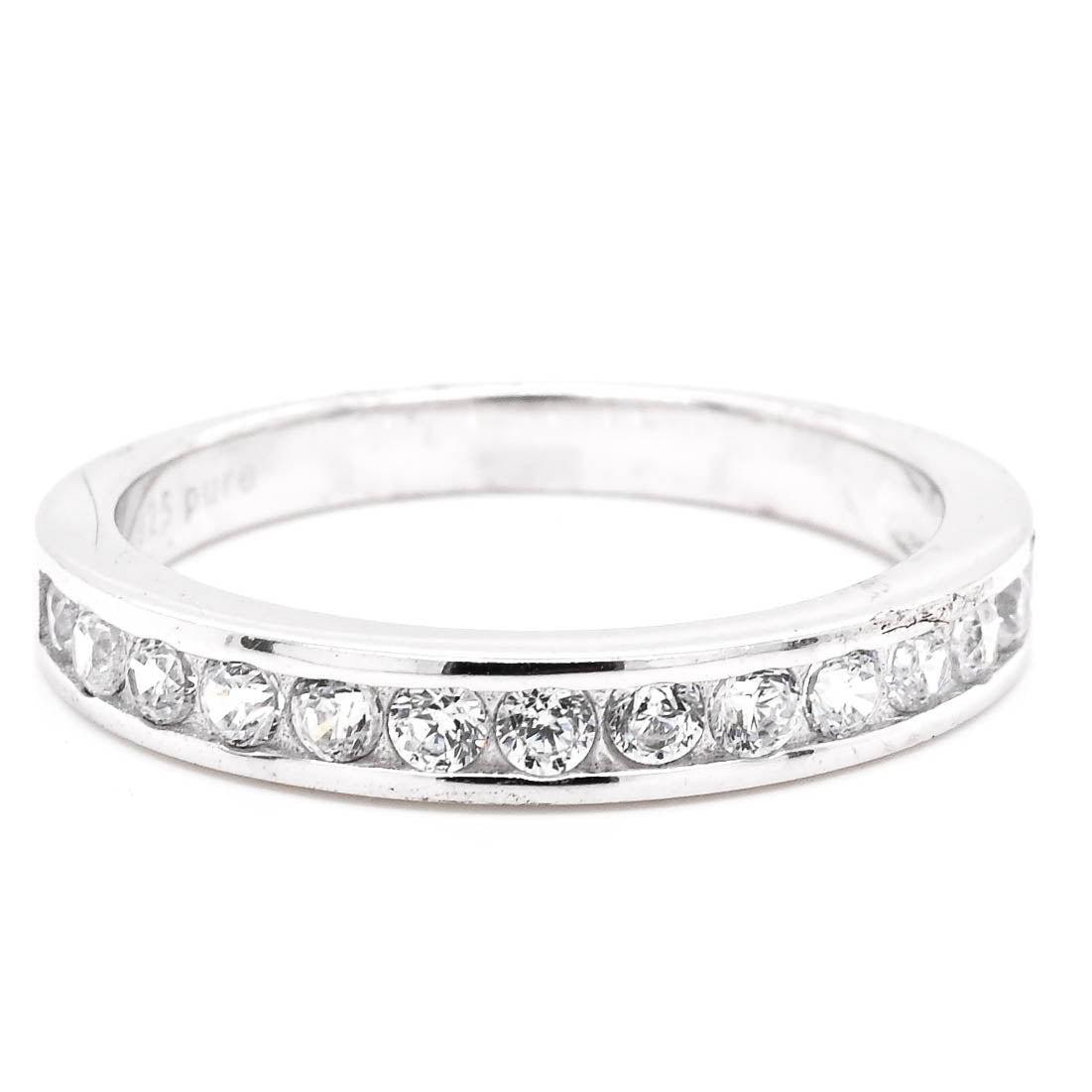 graziella Sterling Silver Round Brilliant C.Z Ring